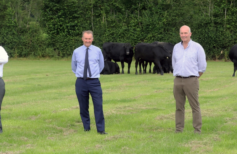 Photo shows (L-R) Craig Williams MP, Secretary of State for Wales Simon Hart, Greg Pickstock and Russell George MS.