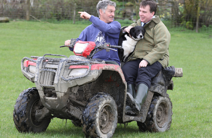 Craig and Cllr Aled Davies at his farm