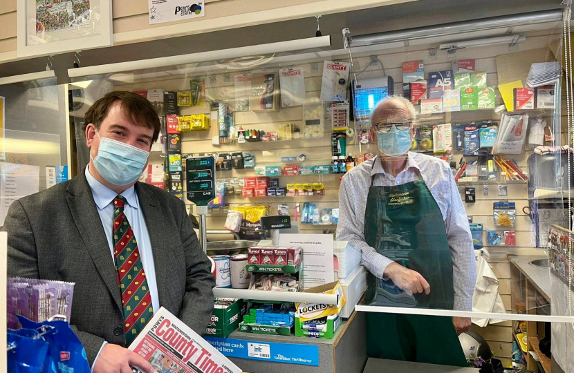 Craig inside a shop