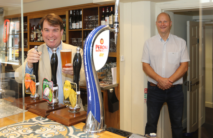 Craig inside a pub