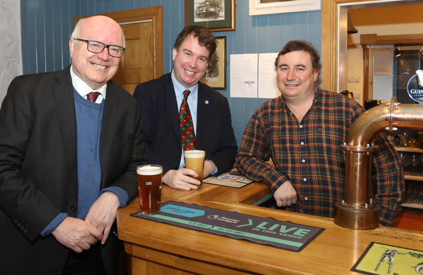 Craig inside a pub