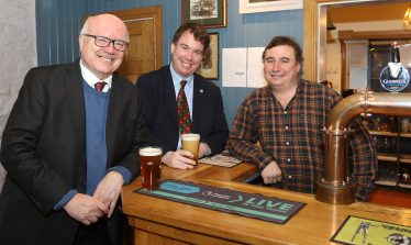 Craig inside a pub